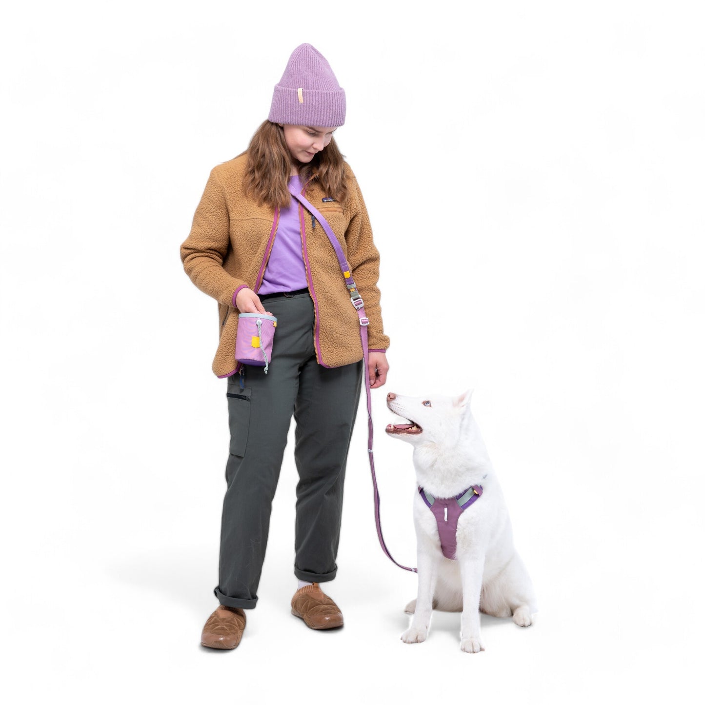 Color Block Multi-use Leash Mauve Mix